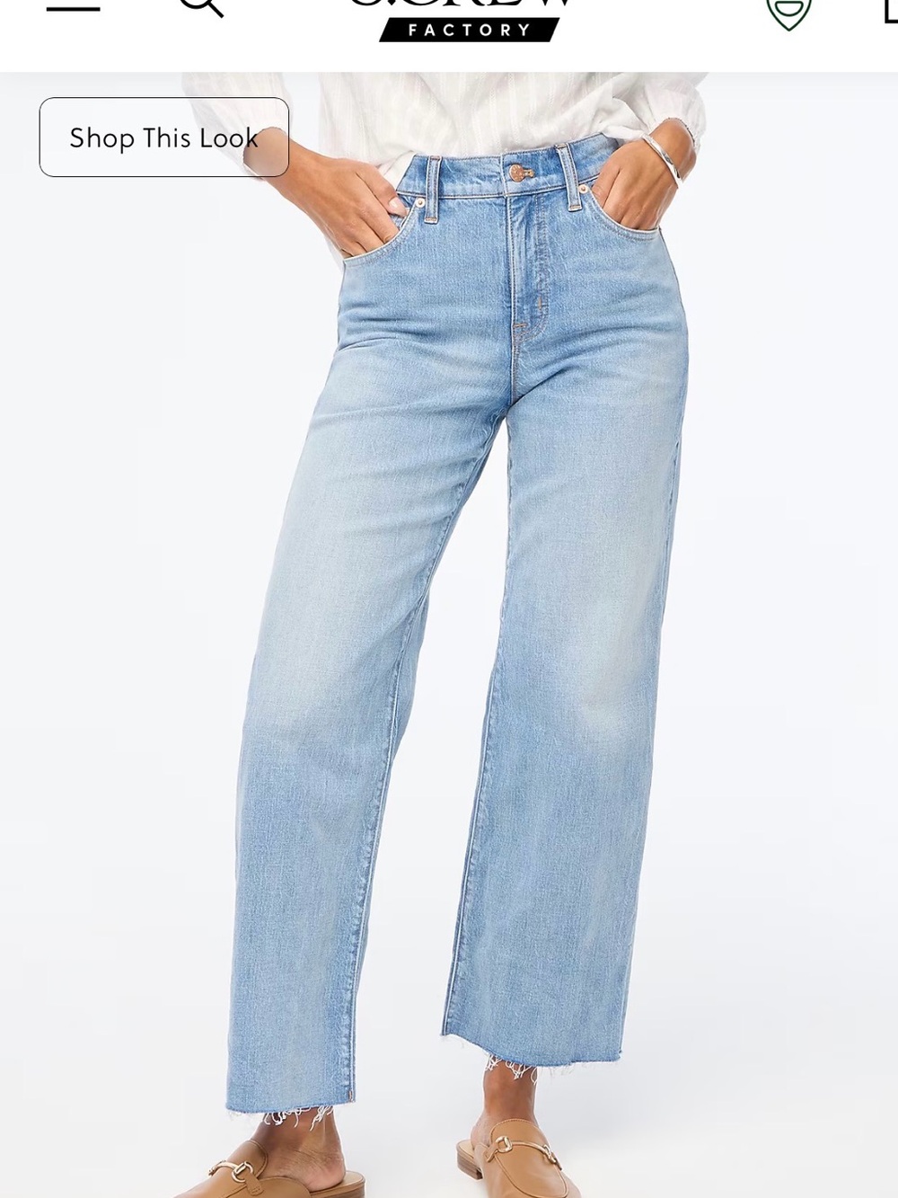 J Crew Light Wash High-Rise Wide Leg Jeans